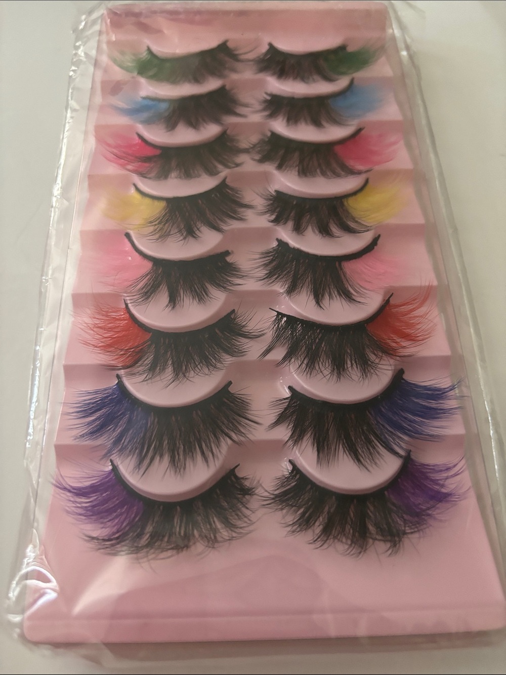 False Eyelash Set with Multicolor Accent Tips - 10 Pairs